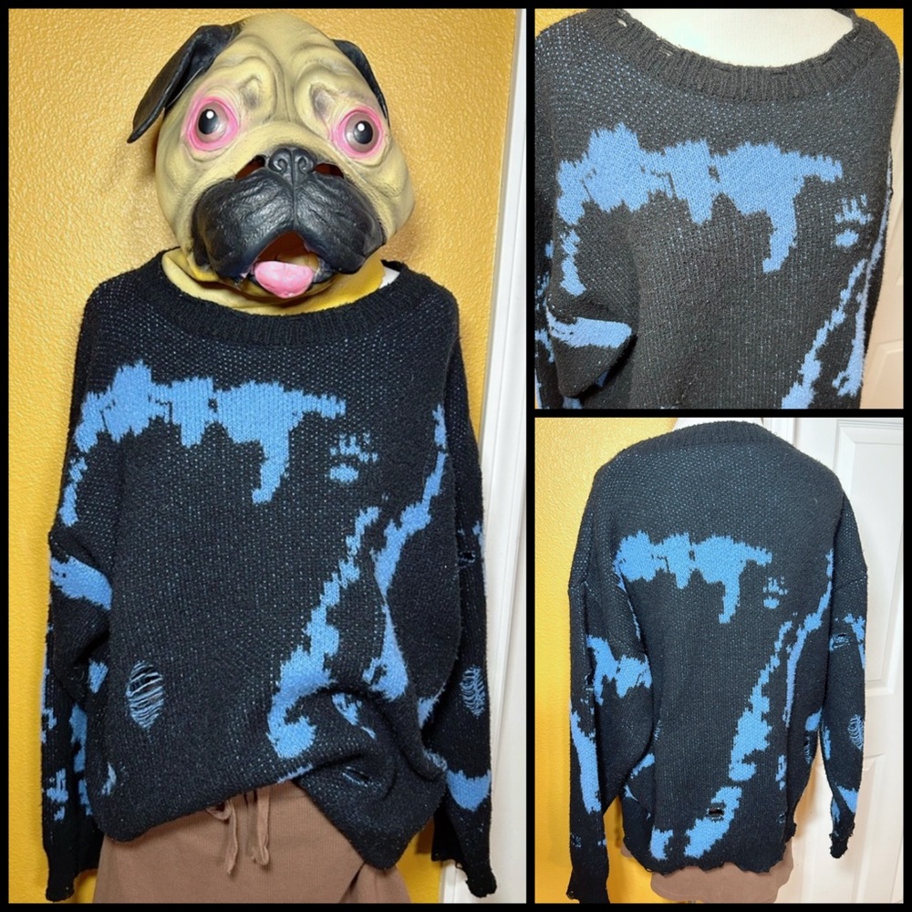 Punk Chick, distressed sweater!!